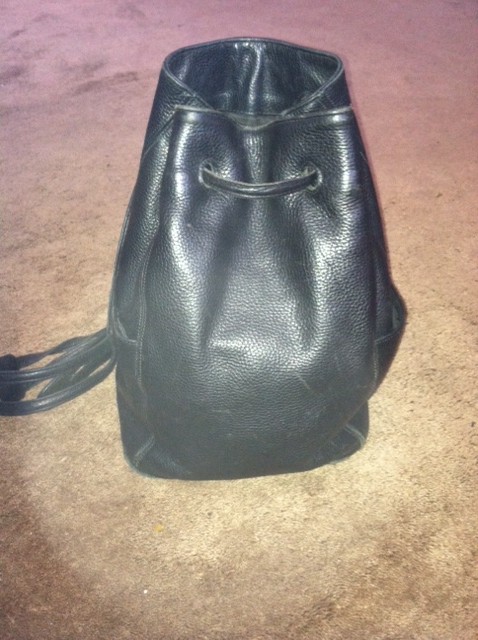 Vintage Coach 4922 Black Sonoma Pebbled Leather Backpack